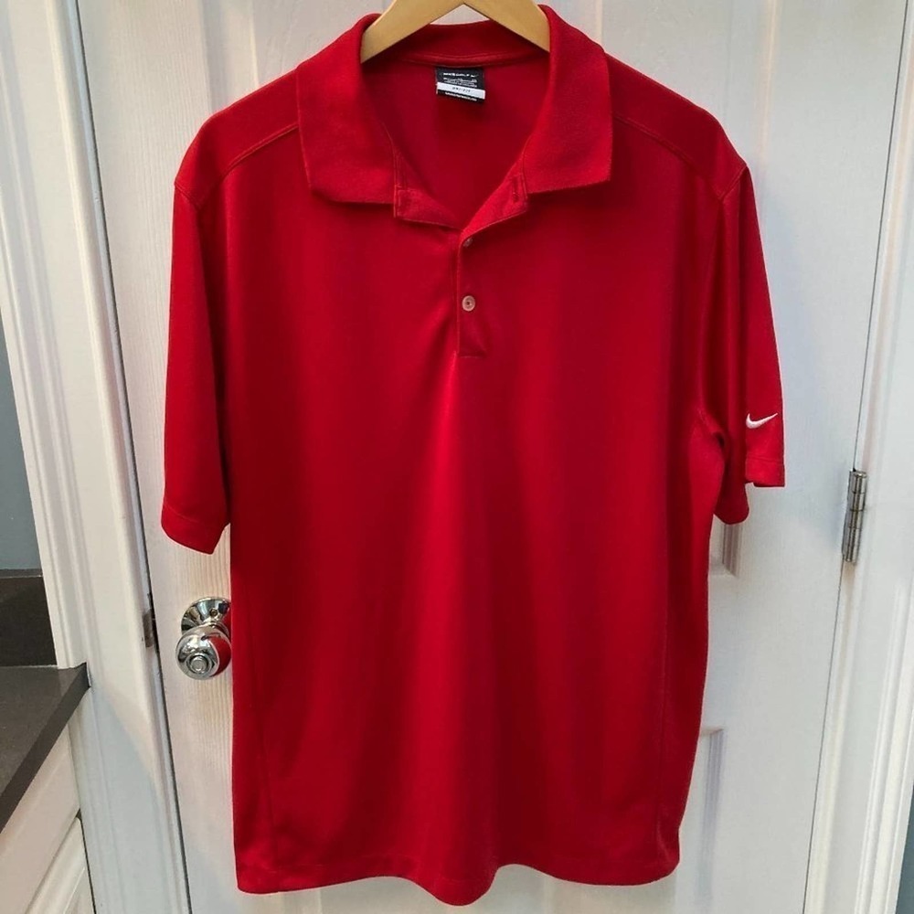 Nike Golf Polo Red with White Swoosh Size XL